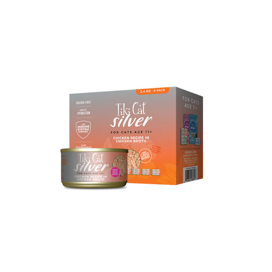 Tiki Cat - Silver Senior with Chicken in Chicken Broth Wet Cat Food (Shreds)