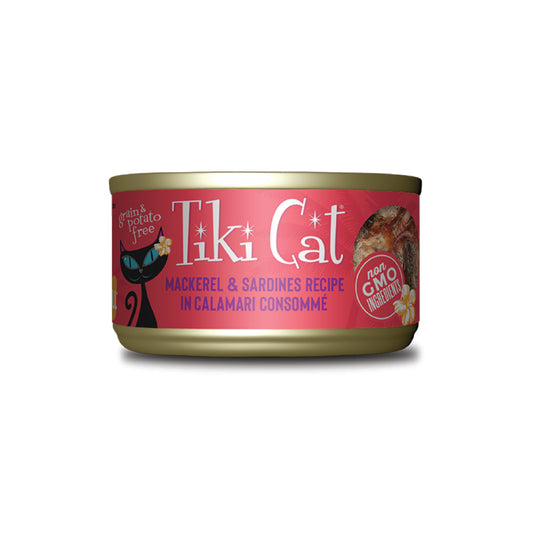 Tiki Cat - Mackarel & Sardines in Calamari Consommé Wet Cat Food (Shreds)