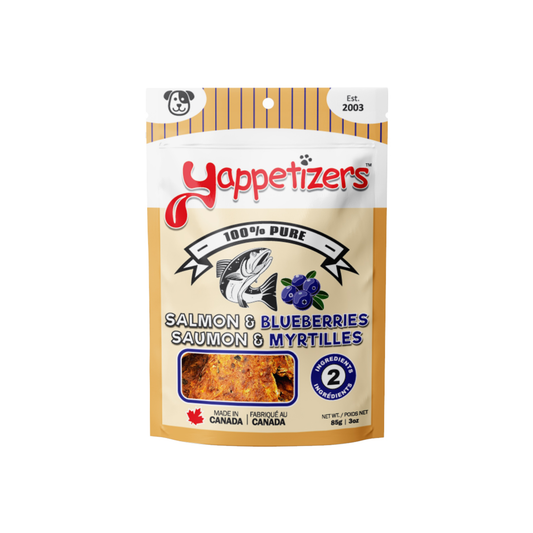 Yappetizers - Dehydrated Salmon and Blueberry Dog Treats